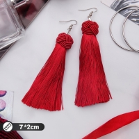 Серьги &laquo;Кисти&raquo; романс, цвет бордовый в серебре, длина кисти, 7 см