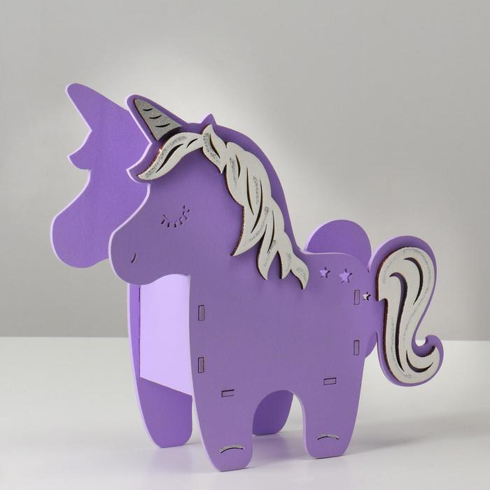 Кашпо деревянное 21.5×7×21 см уникальное Кашпо деревянное 21.5×7×21 см уникальное "Единорог", сиреневый белый