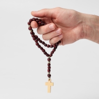 Чётки деревянные &laquo;Православные&raquo; 50 бусин через шарик, цвет коричневый