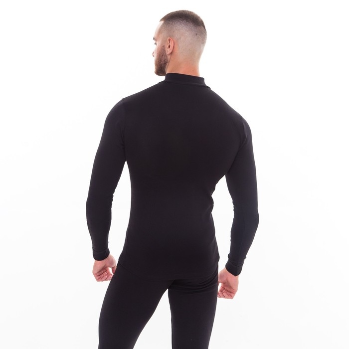 Термобельё мужское НАЧЁС (фуфайка, кальсоны) принт волк, цвет чёрный, размер 52