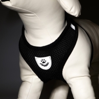 Комплект амуниции с мягкой шлейкой и светоотражающей нашивкой, XL, ОШ 40 см, ОГ 46-60 см, чёрный 761