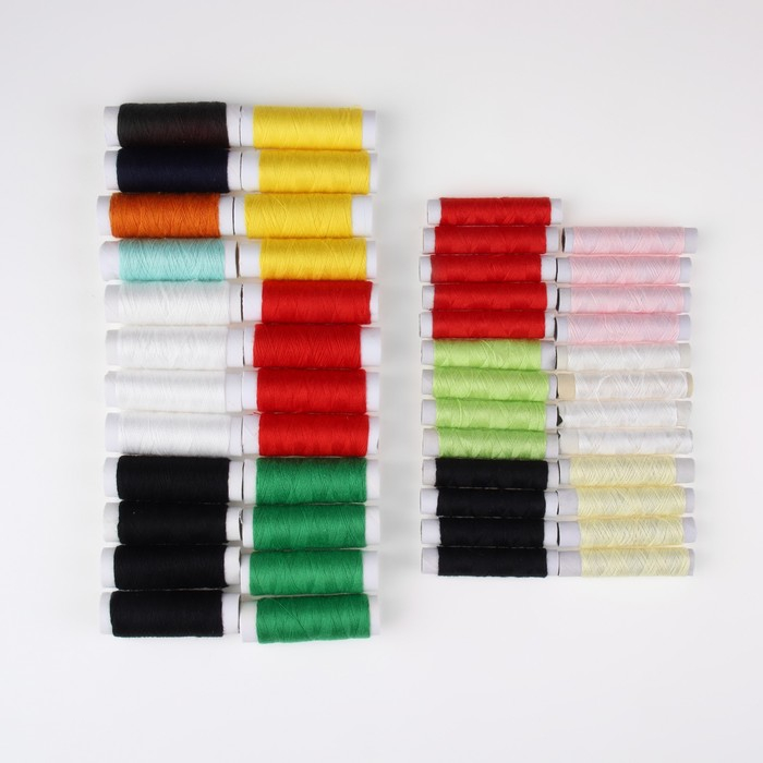 Швейный набор, 75 предметов, в трёхъярусном боксе, 16 &times; 15 &times; 12,5 см, цвет МИКС