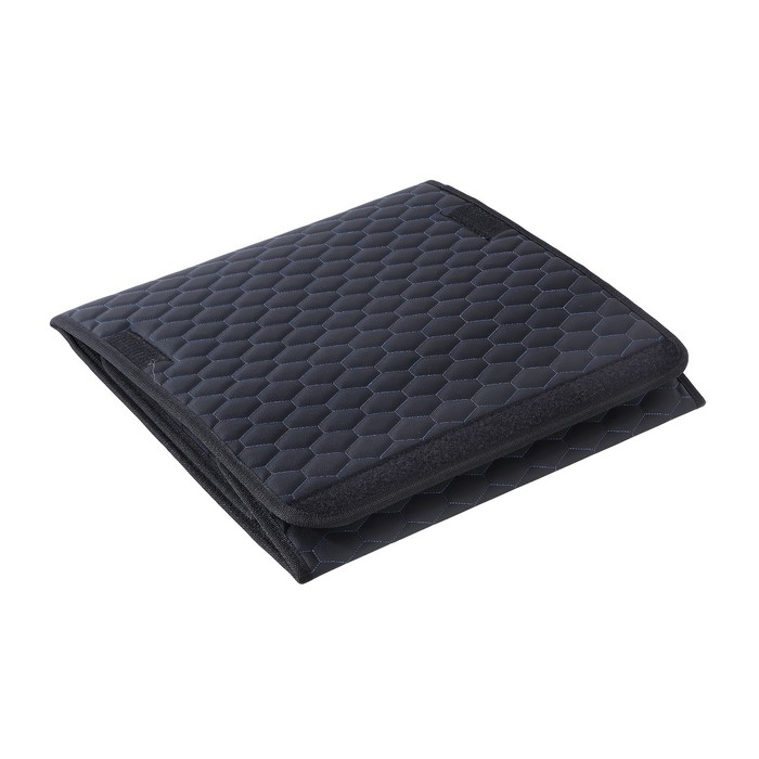 Органайзер кофр в багажник автомобиля LION, экокожа, соты, 50&times;30&times;30 см, черно-синий