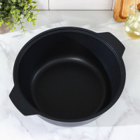 Жаровня &laquo;Традиция&raquo;, 4 л, d=26 см, стеклянная крышка, антипригарное покрытие, цвет чёрный