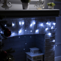 Гирлянда &laquo;Бахрома&raquo; 3 &times; 0.5 м, IP20, тёмная нить, 80 LED, свечение белое, 8 режимов, 220 В