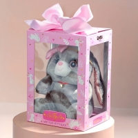Мягкая игрушка «Зайка Ла-Пу-Ля в платье с повязкой бант», цвет серый, 20 см Мягкая игрушка «Зайка Ла-Пу-Ля в платье с повязкой бант», цвет серый, 20 см