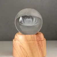 Сувенир стекло свет "Шар. Лотос" 6хLED шар d=6 см, крутится, USB 7х7х10 см