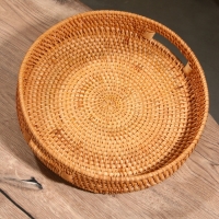 Поднос круглый 35х6 см, ротанг