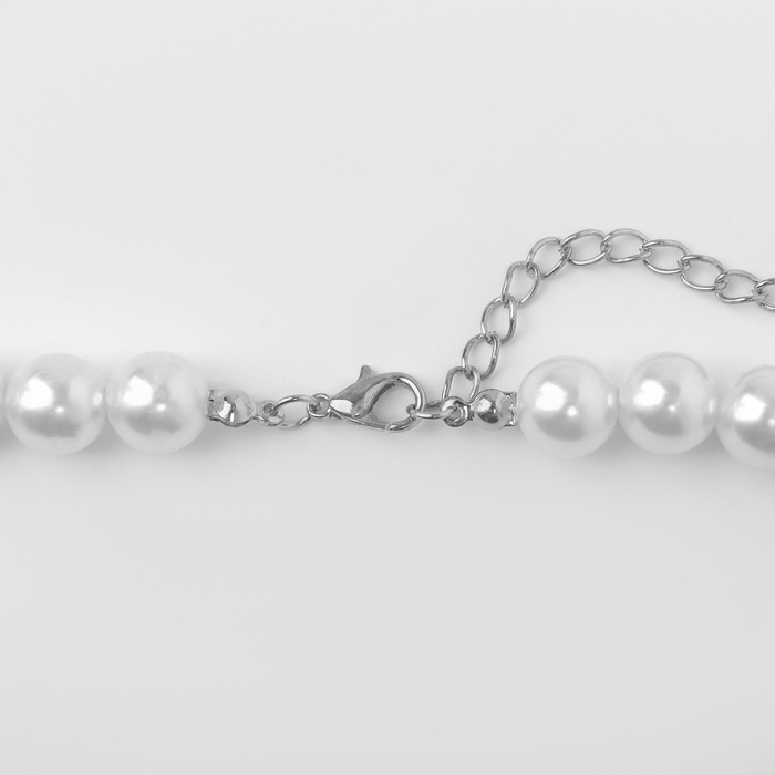 Колье с жемчугом &laquo;Олимпия&raquo; окружение, цвет серебро, 45см