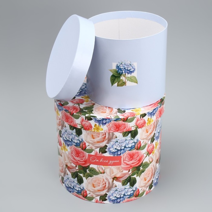 Набор шляпных коробок 5 в 1, упаковка подарочная, «Цветы», 13 х 14 ‒ 19.5 х 22 см Набор шляпных коробок 5 в 1, упаковка подарочная, «Цветы», 13 х 14 ‒ 19.5 х 22 см