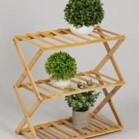 Подставка для цветов Greengo, 3 полки, 50 &times; 25 &times; 46 см, напольная, бамбук