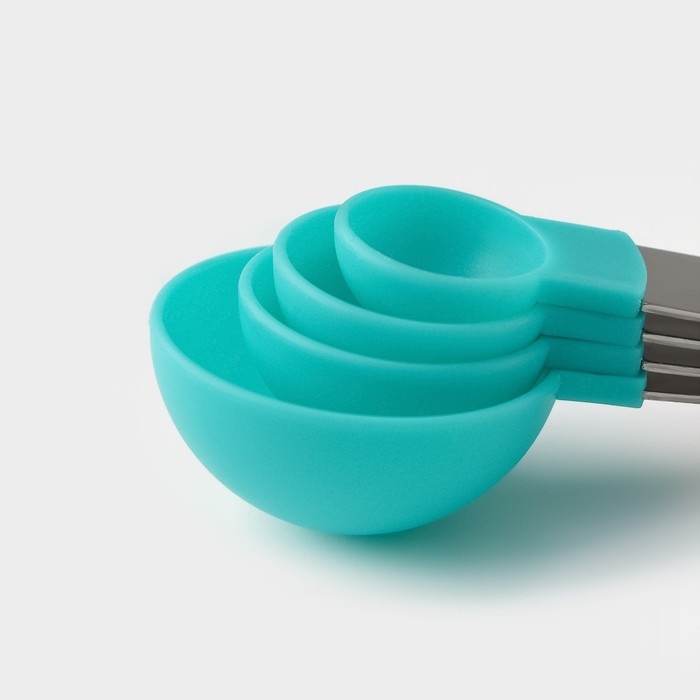 Набор мерных ложек Доляна Pesto, 4 шт: 15 мл, 7,5 мл, 5 мл, 2,5 мл, цвет МИКС