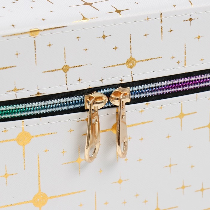 Шкатулка кожзам с зеркалом "Вспышка на белом" н-р 3 шт 16,5х16,5х14 15х15х10,5 19х19х19 см