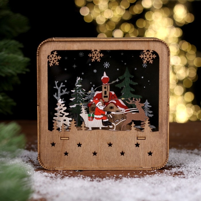 Новогодний декор с подсветкой &laquo;Новогодняя сказка&raquo; 14 &times; 4 &times; 22,5 см