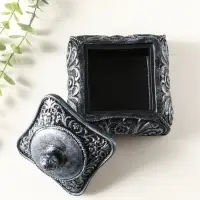 Шкатулка для украшений &laquo;Виктория&raquo; 11&times;12 см, гипс, состаренное серебро