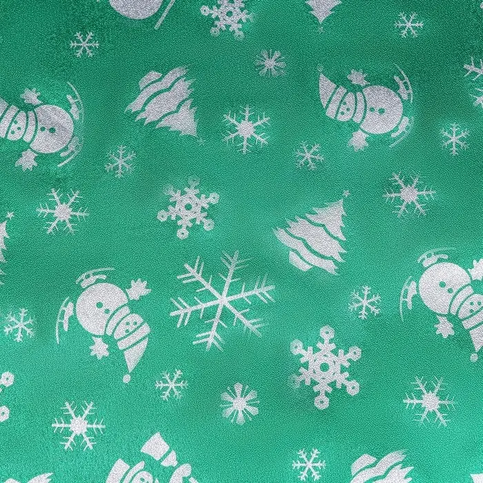 Плёнка упаковочная фольгированная "Снеговик", 70 &times; 50 см, зеленый