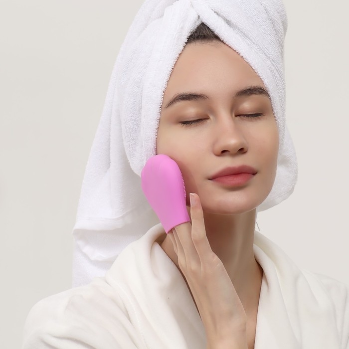 Щётка для умывания, силиконовая, 8 &times; 8 см, цвет МИКС