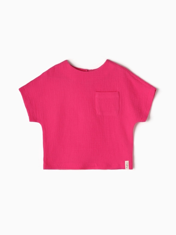 Топ из муслина для девочки KAFTAN рост 104, розовый