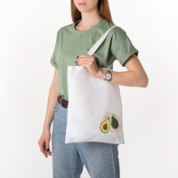 Сумка-шопер &laquo;Авокадо&raquo; без молнии, белая