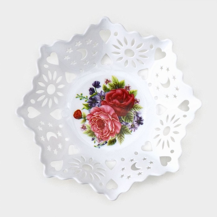 Ваза для хлеба и фруктов &laquo;Кубань. Месяц&raquo;, d=20 см, белый, рисунок МИКС