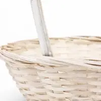 Корзина плетеная 20 х 20 х _ см, ручка h=21 см белый