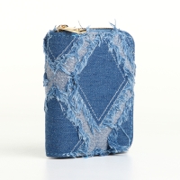 Кошелёк на молнии, цвет голубой