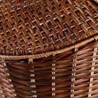 Корзина &laquo;Пикник&raquo;, с двойной крышкой, усиленная,  37&times;25&times;28, ротанг