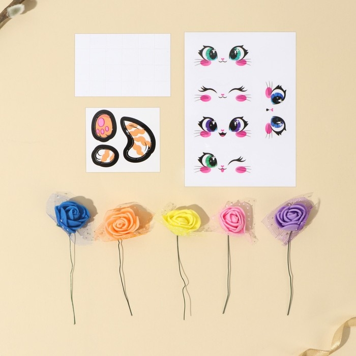 Пасхальный набор для украшения яиц на подложке «Котики» на пасху, 13 х 10 см Пасхальный набор для украшения яиц на подложке «Котики» на пасху, 13 х 10 см