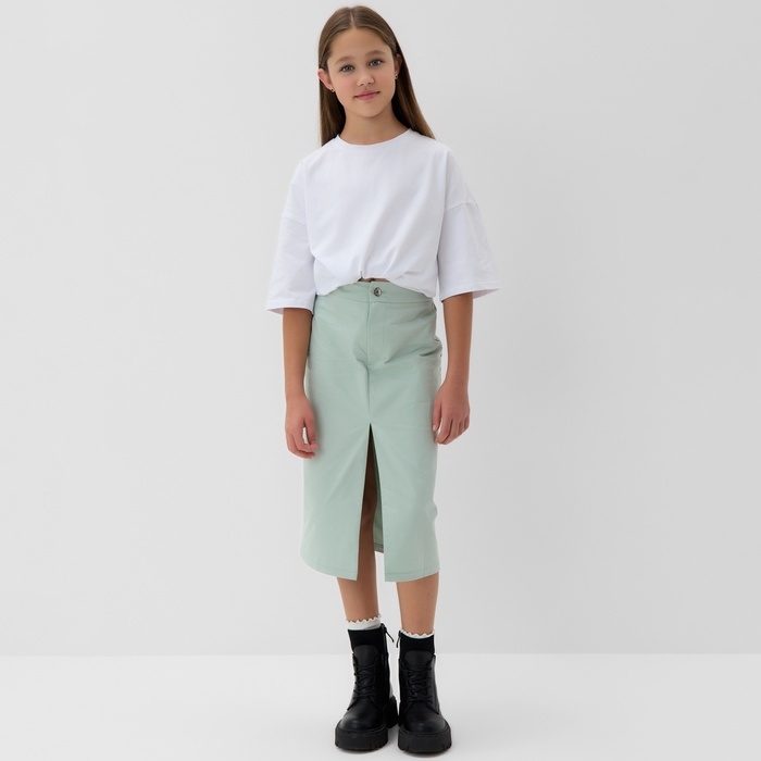 Юбка для девочки MINAKU: Jeans collection, цвет мятный, рост 146 см Юбка для девочки MINAKU: Jeans collection, цвет мятный, рост 146 см