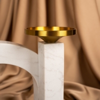 Подсвечник латунь, мрамор &laquo;Камелия&raquo; 19 х 18 х 8 см