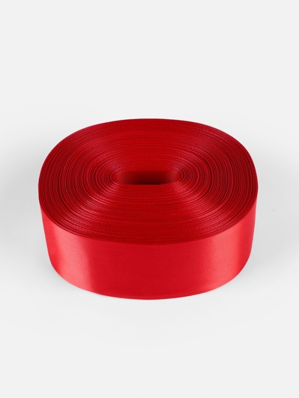 Лента атласная, 50 мм, 100&plusmn;5 м, красная