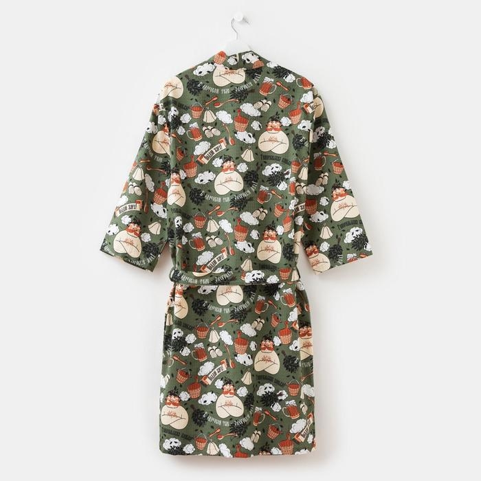 Халат мужской Этель Халат мужской Этель "Генеральская банька" рукав 3/4, размер 46-48, вафля 200г/м2, 100% хлопок