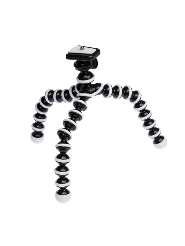 Штатив-тренога LuazON настольный, для телефона, гибкие ножки, высота 12 см, чёрно-белый