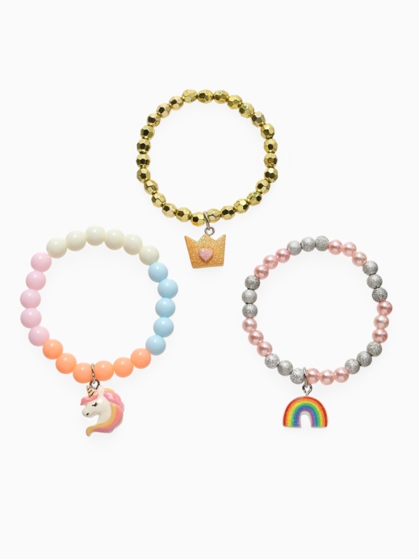 Браслет детский Браслет детский "Выбражулька" 3шт, сияние, единорог, радуга, корона, цветной