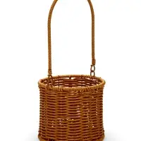 Корзина пластик 14 х 14 х 12 см, ручка17 см металл каркас коричневый