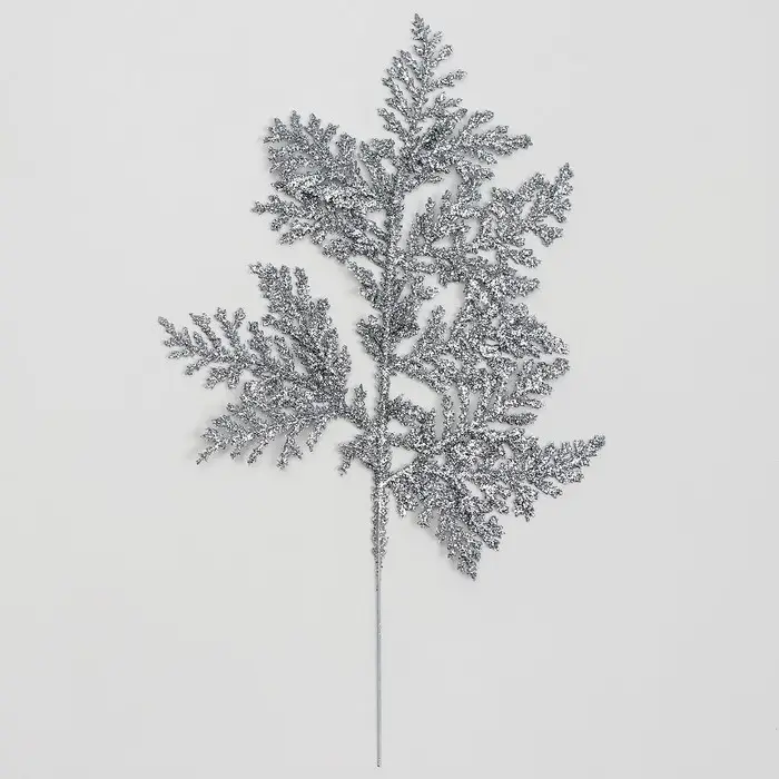 Декоративная веточка &laquo;Изумление&raquo; в серебрянном цвете, 0,3 &times; 12 &times; 28 см