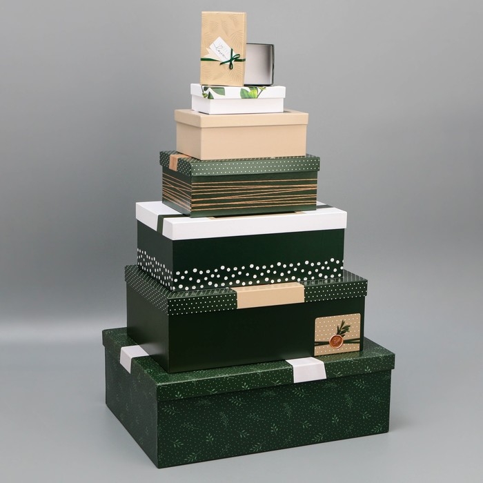 Набор коробок 15 в 1, упаковка подарочная, &laquo;Эко&raquo;, 12 х 7 х 4 см - 44 х 31 х 15 см