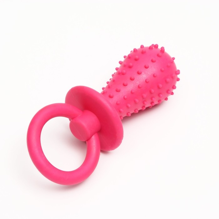Игрушка жевательная Игрушка жевательная "Соска", TPR, 10 х 3 см, розовая