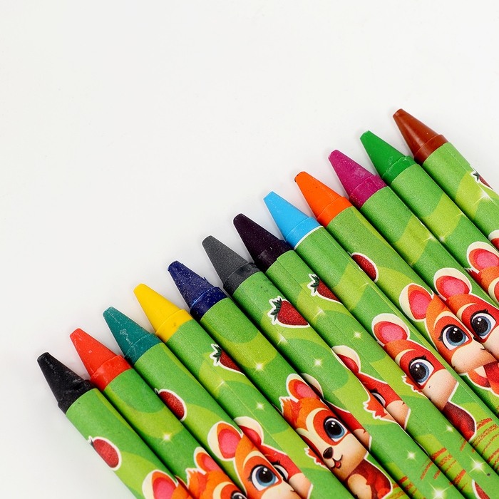 Восковые мелки - карандаши ароматизированные &laquo;Весёлые ребята&raquo;, 12 цветов