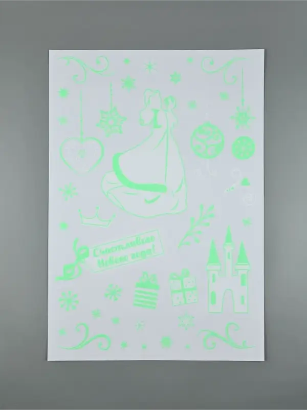 Виниловые наклейки &laquo;Новогодние&raquo;, со светящимся слоем, 35 &times; 50 см, 2 листа