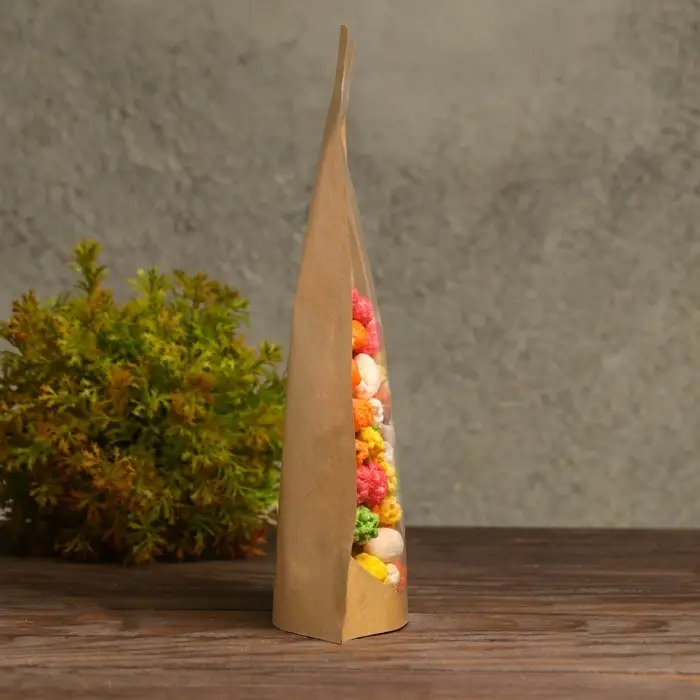 Пакет Zip-lock Крафт с прозрачной стенкой 18 Х 26 + 4 см