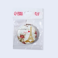 Зеркало складное &laquo;Париж&raquo;, d = 7,5 см, с увеличением, искусственная кожа, цвет золотистый