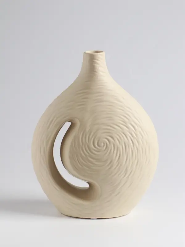 Ваза &laquo;Невада&raquo;, 23&times;16.5 см, керамика, бежевая