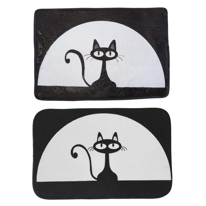 Коврик для ванной и туалета Доляна &laquo;Чёрная кошка&raquo;, 40&times;60 см, цвет МИКС