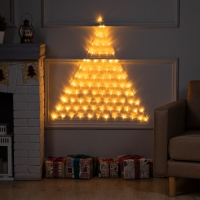 Гирлянда &laquo;Сеть-ёлка&raquo; 1 &times; 1 м, IP20, тёмная нить, 90 LED, свечение тёплое белое, 8 режимов, 220 В