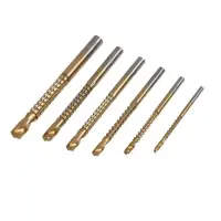 Набор сверл фрезерных универсальных ТУНДРА, HSS, TiN, цилиндр. хвостовик, 3 - 8 мм, 6 шт.