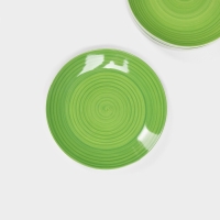 Набор фарфоровых тарелок Доляна &laquo;Палитра&raquo;, 6 предметов: d=19 см, цвет зелёный