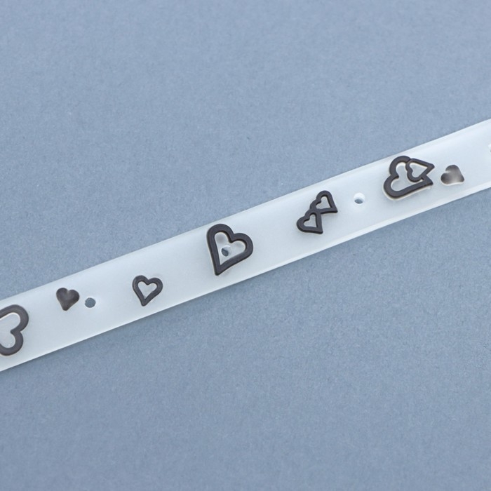 Ошейник, светящийся в темноте, Ошейник, светящийся в темноте, "Нежные сердца" (люминесцентный), 30 х 1 см, ОШ 19-26 см, микс