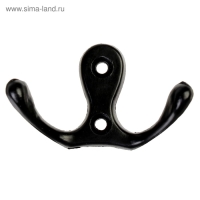 Крючок мебельный ТУНДРА TKD003, двухрожковый, черный, 5 шт TMP Крючок мебельный ТУНДРА TKD003, двухрожковый, черный, 5 шт TMP