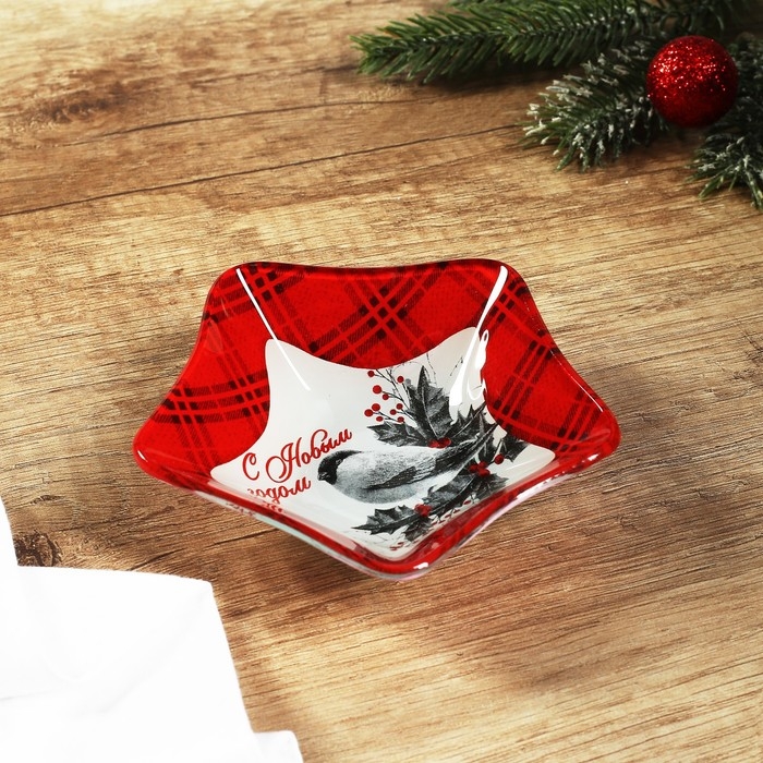 Соусник новогодний Дорого внимание &laquo;С новым годом&raquo;, 10,8 х 10,3 см, стекло